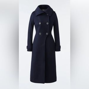 Mackage long navy wool coat